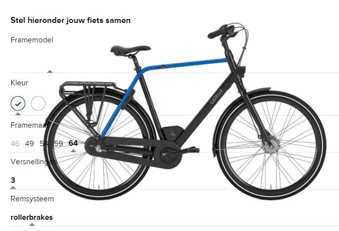 Gazelle herenfiets City-Go C3 blauw frame 64 cm+aandacht, Gebruikt, Versnellingen, Ophalen of Verzenden, 61 tot 65 cm