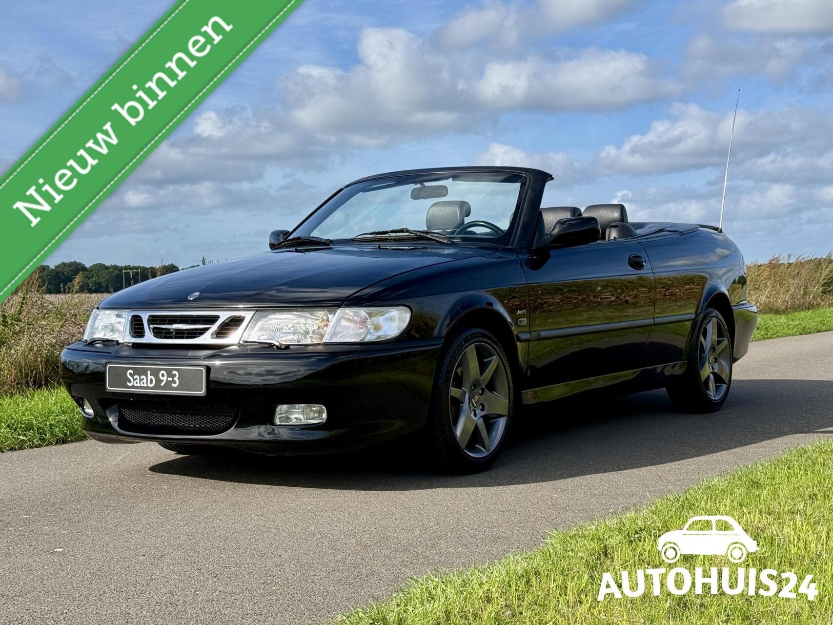 Saab 9-3 Cabrio 2.0 Turbo Aero 205pk NL-AUTO, Voorwielaandrijving, Dealer onderhouden, Gebruikt, Zwart