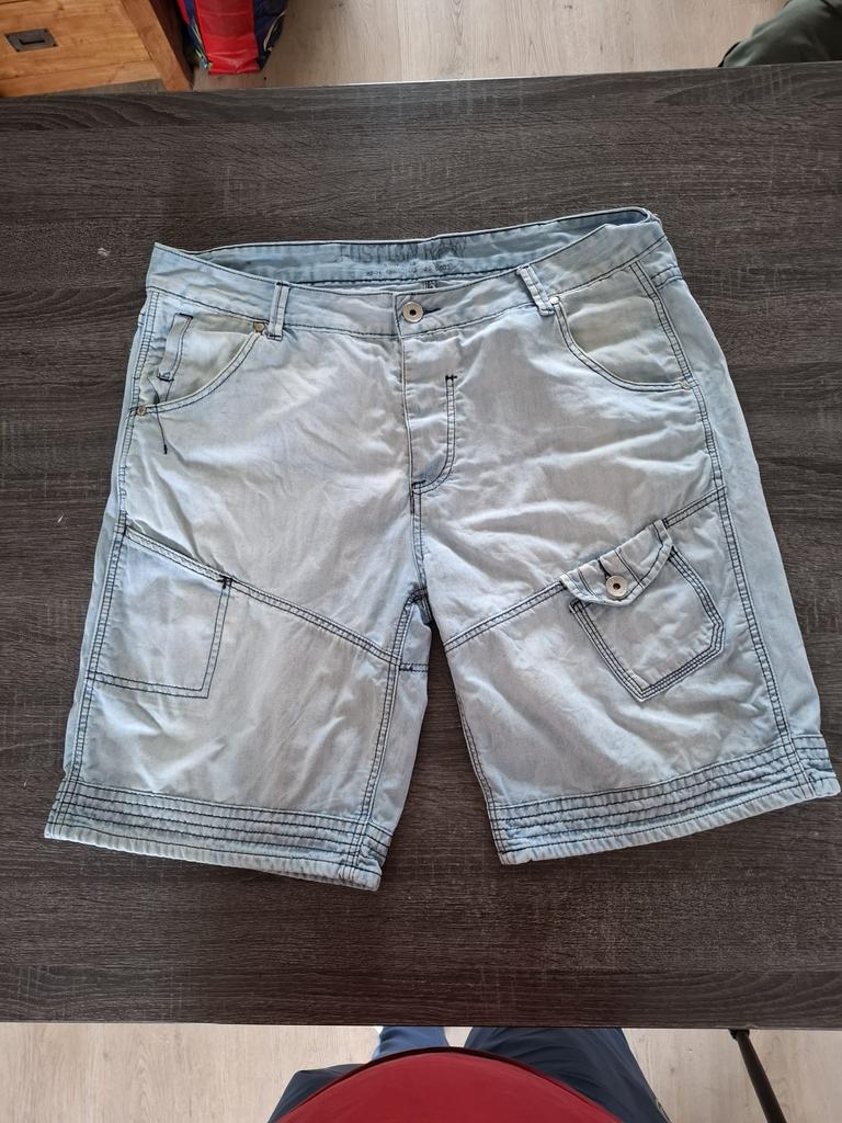 Justing 1960 Korte broek – maat 40 (W34/L) – 100% katoen –, Verzenden, Zo goed als nieuw, Blauw