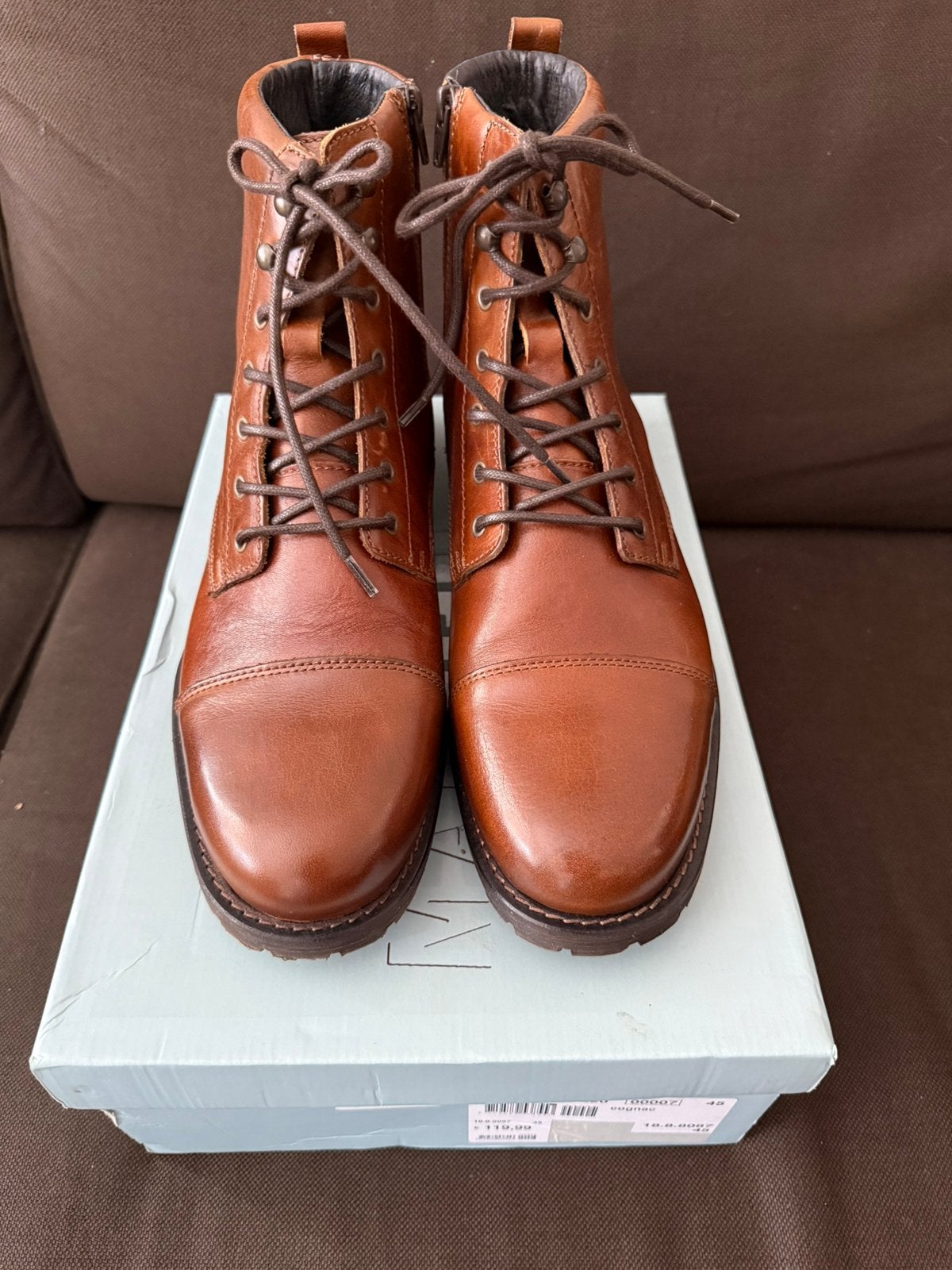 Nieuwe leren Manfield laarzen maat 45, Bruin, Boots, Nieuw, Ophalen of Verzenden