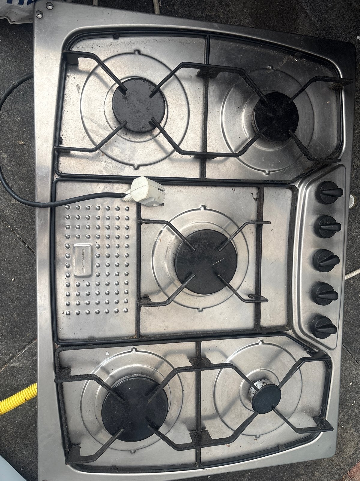 Gebruikt gasfornuis met 5 kookzones, Witgoed en Apparatuur, Gebruikt, Gas, Vrijstaand, 4 kookzones