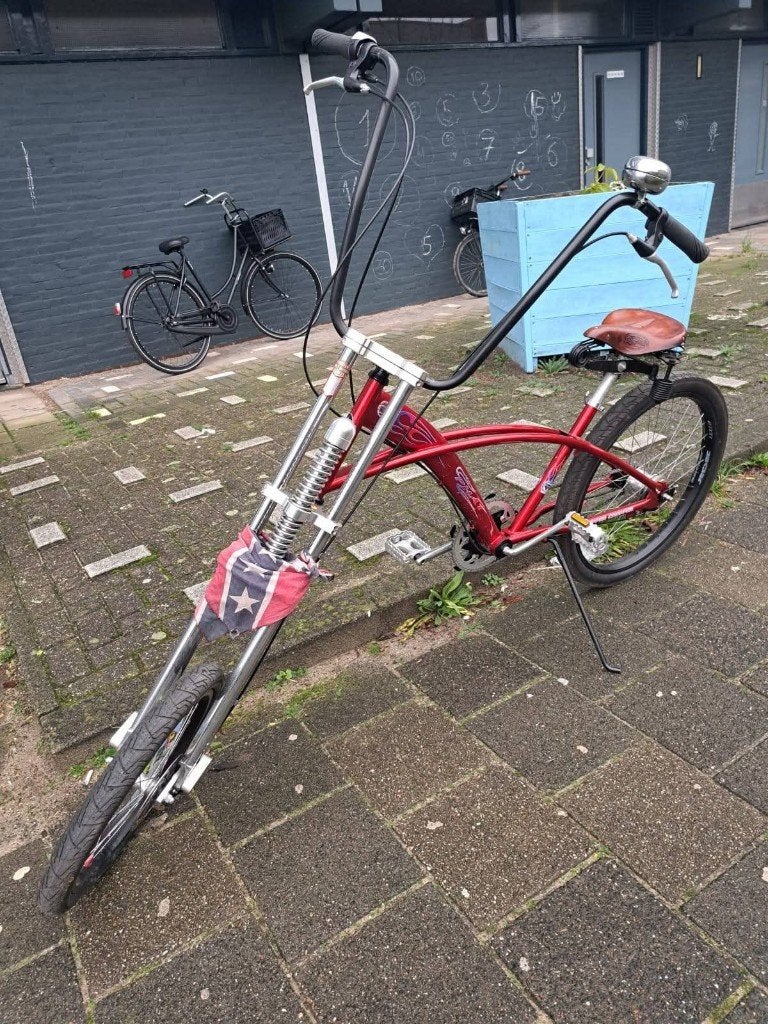 Amrican chopper fiets, Fietsen en Brommers, Fietsen | Cruisers en Lowriders, Ophalen, Gebruikt, Staal, Minder dan 47 cm