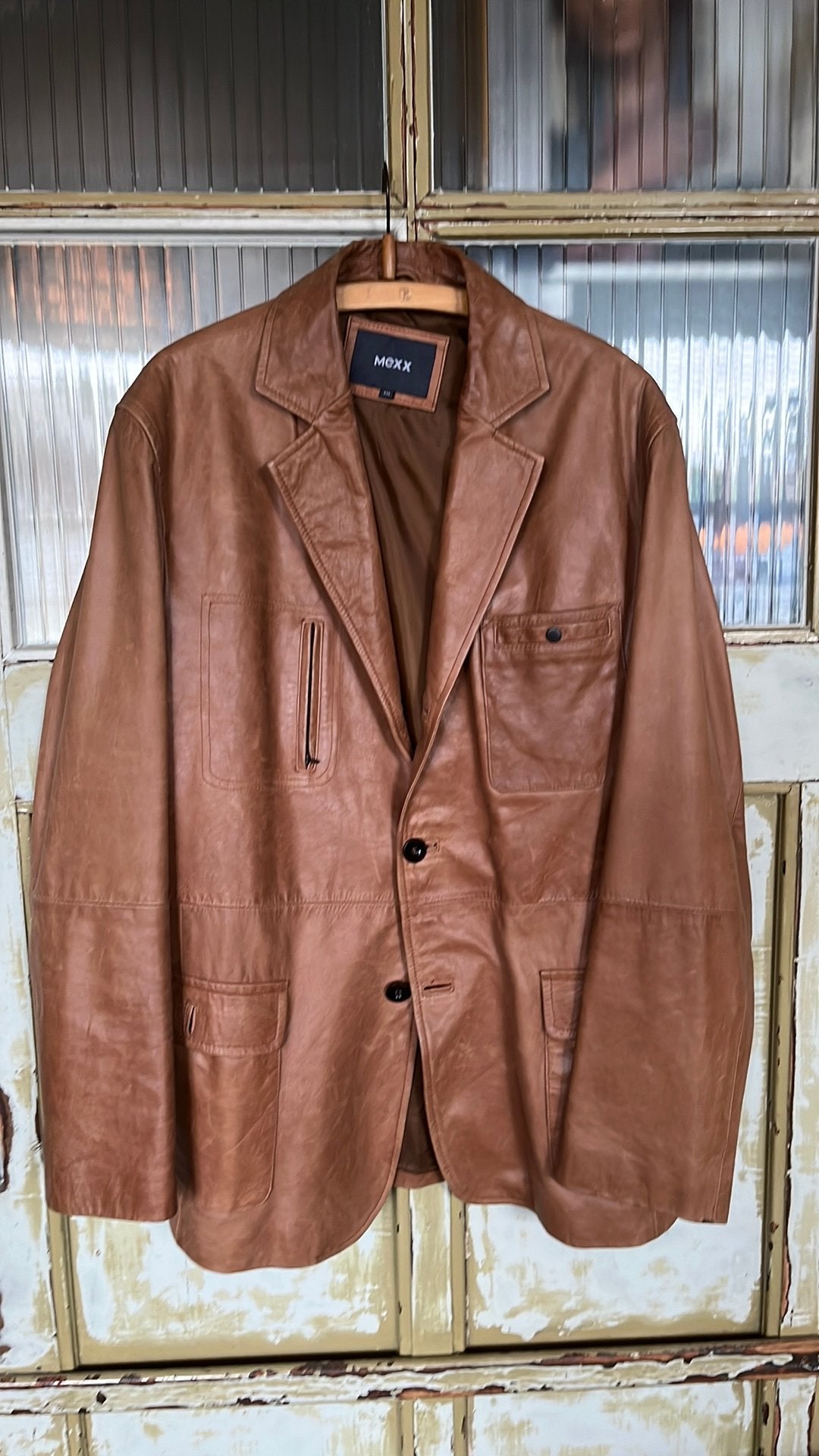Heren colbert bruin leer Mexx XXL vintage, Ophalen of Verzenden, Zo goed als nieuw, Overige maten, Bruin