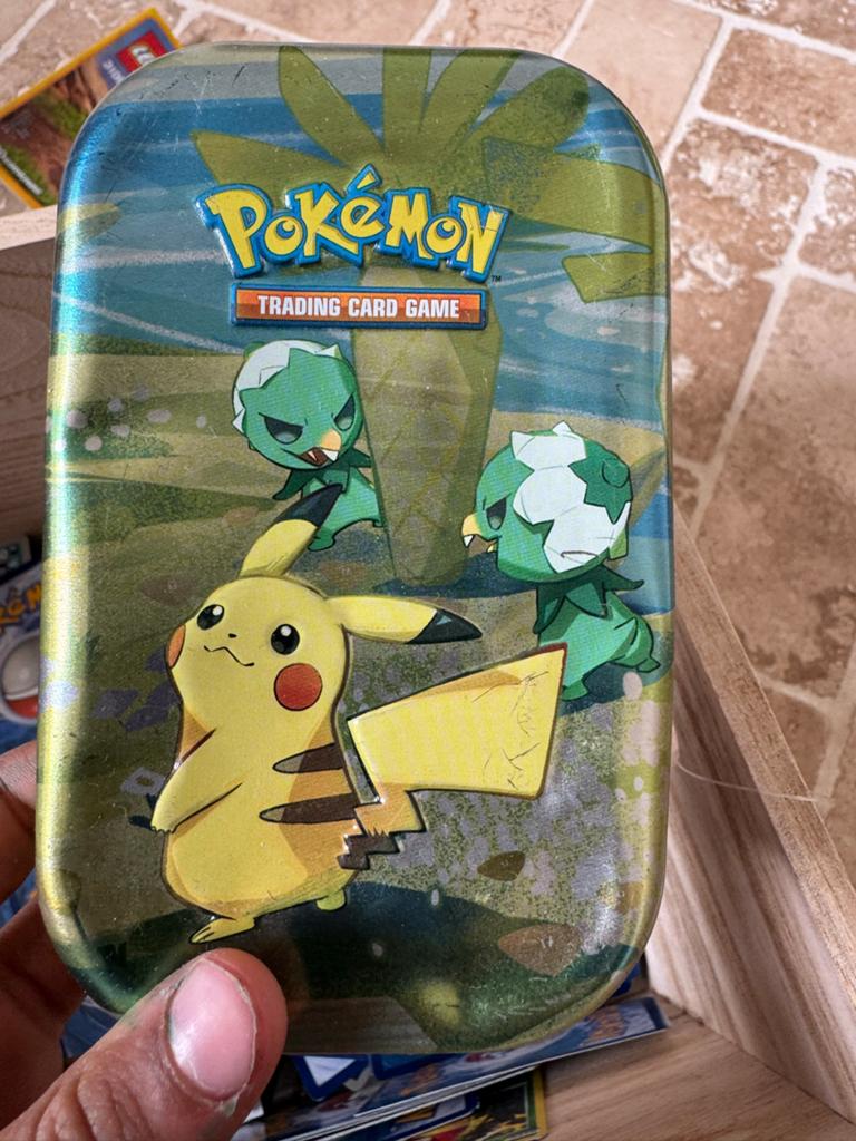 Pokémon Trading Card Game Blik met Pikachu en Deino, Ophalen of Verzenden, Zo goed als nieuw, Overige typen