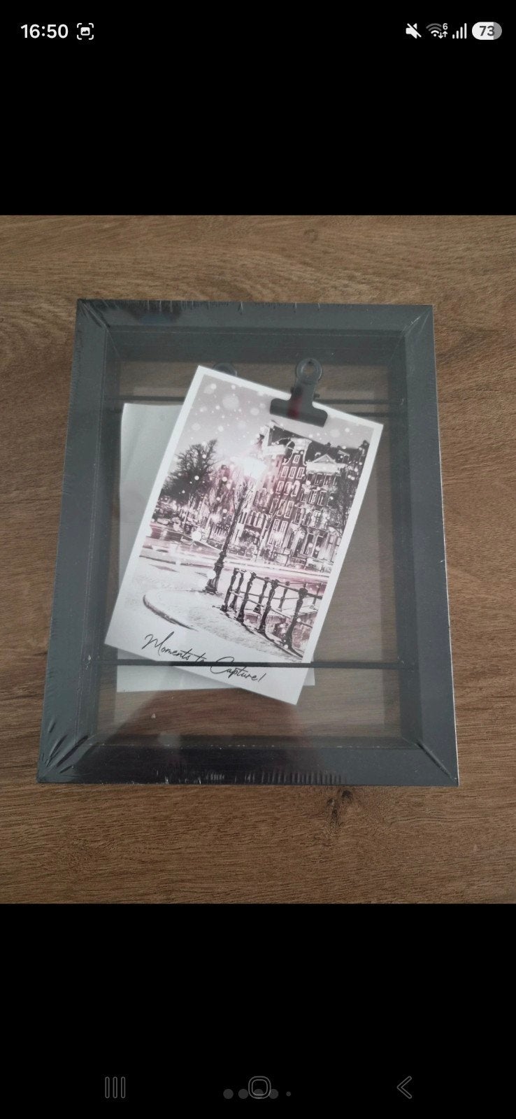 Nieuwe zwarte fotolijst met clips en verwisselbare inhoud, Kunststof, Nieuw, Ophalen of Verzenden, Fotolijst
