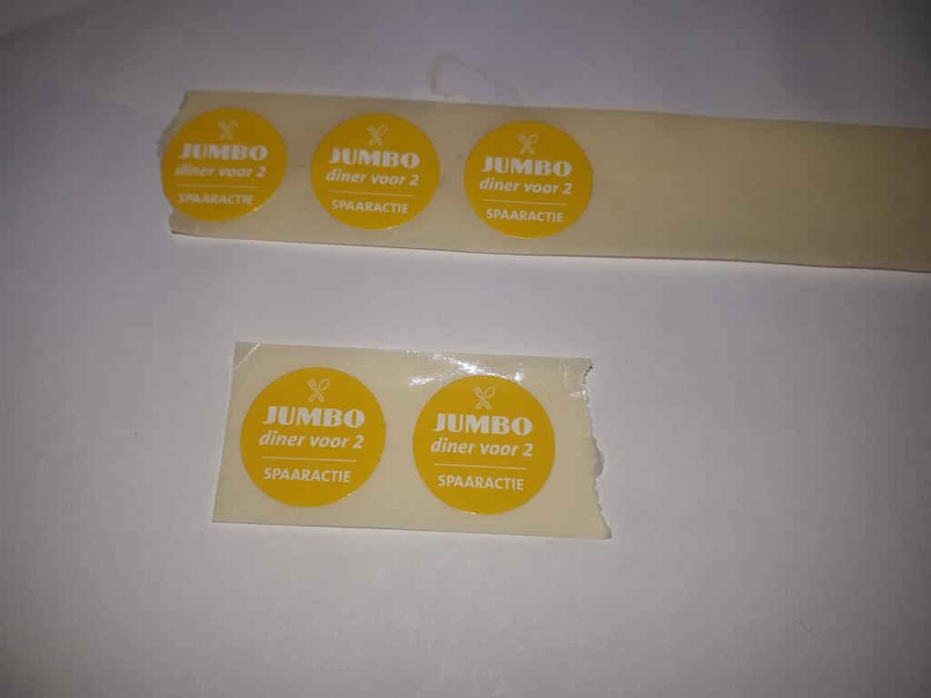 5 Jumbo zegels Diner voor 2, ook per stuk te koop, Ophalen of Verzenden, Zegels, Bonnen of Punten