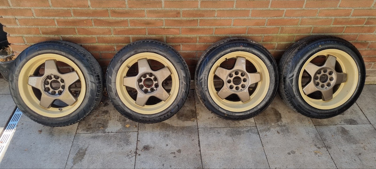 Set van 4 Dezent velgen met banden - 14 inch, Auto-onderdelen, Banden en Velgen, Ophalen, 14 inch, Gebruikt, Banden en Velgen