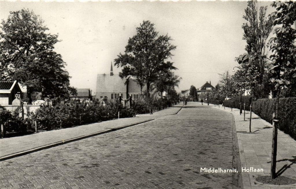 Middelharnis, Hoflaan - 1961 gelopen, Ophalen of Verzenden, 1960 tot 1980, Gelopen, Zuid-Holland