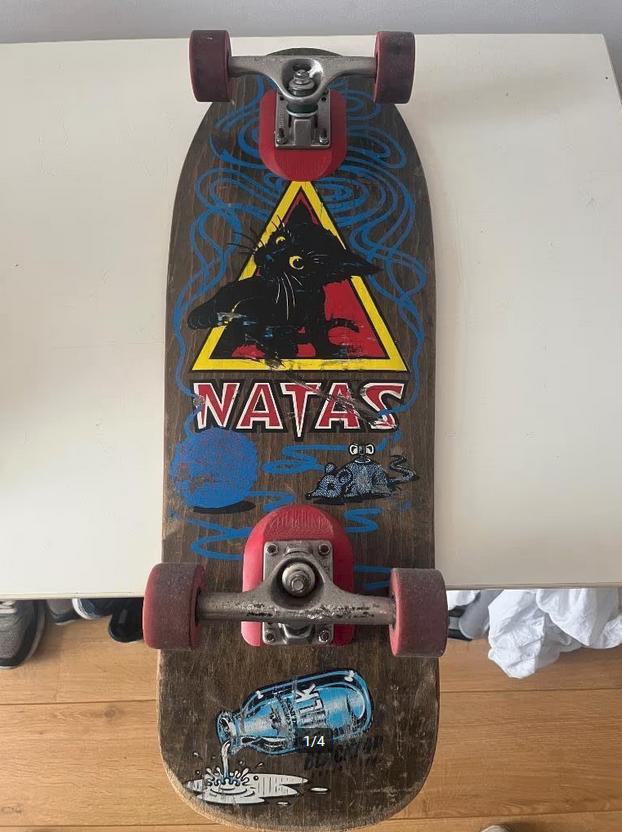 Santa Monica airlines natas kaupas kitten vintage skateboard, Sport en Fitness, Ophalen of Verzenden, Gebruikt, Skateboard