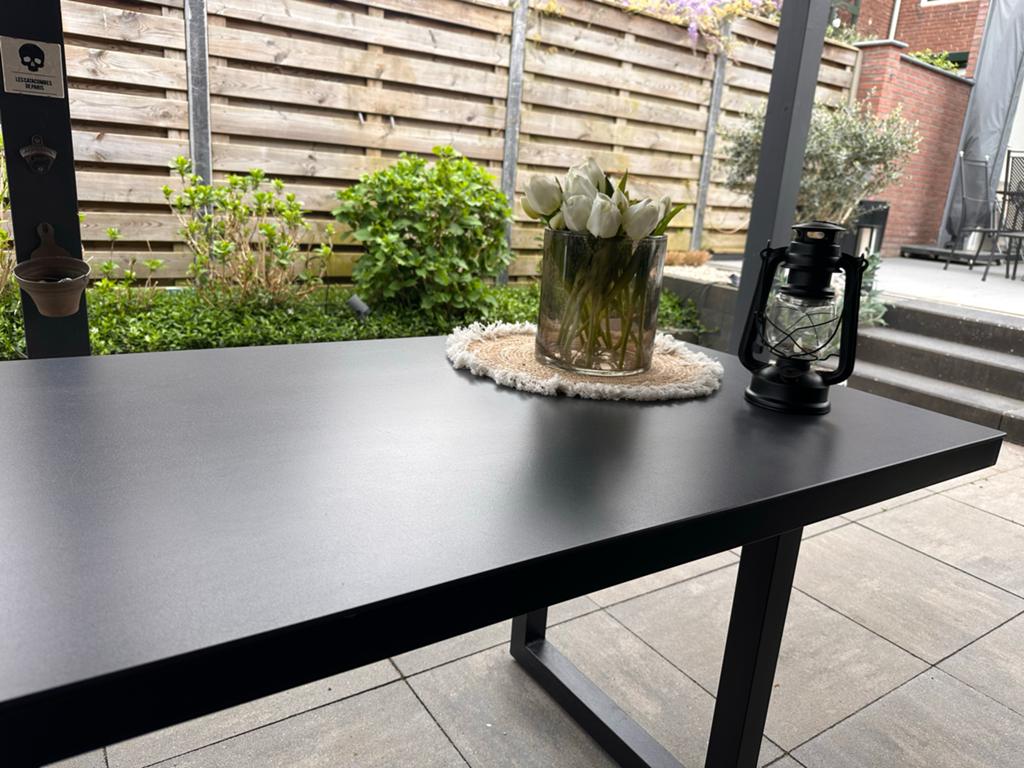 Moderne zwarte tuintafel van Bois Le Duc, Ophalen, Zo goed als nieuw, Rechthoekig, Metaal