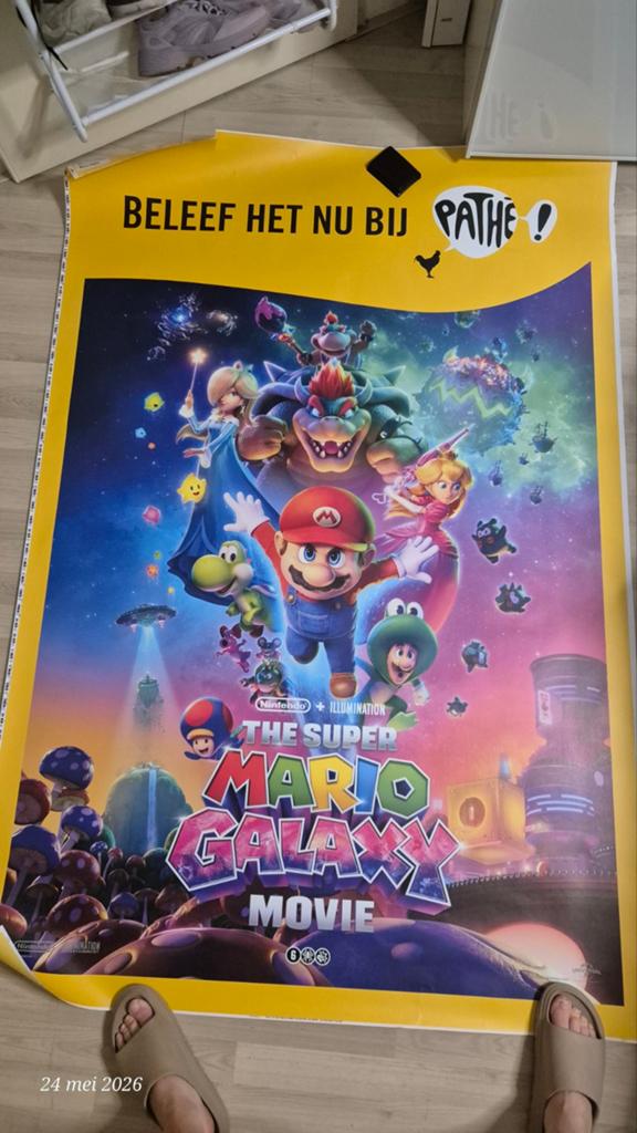 The Super Mario Galaxy Movie Bushok abri Poster 176x119 cm, Ophalen, Deurposter of groter, Film en Tv, Rechthoekig Staand