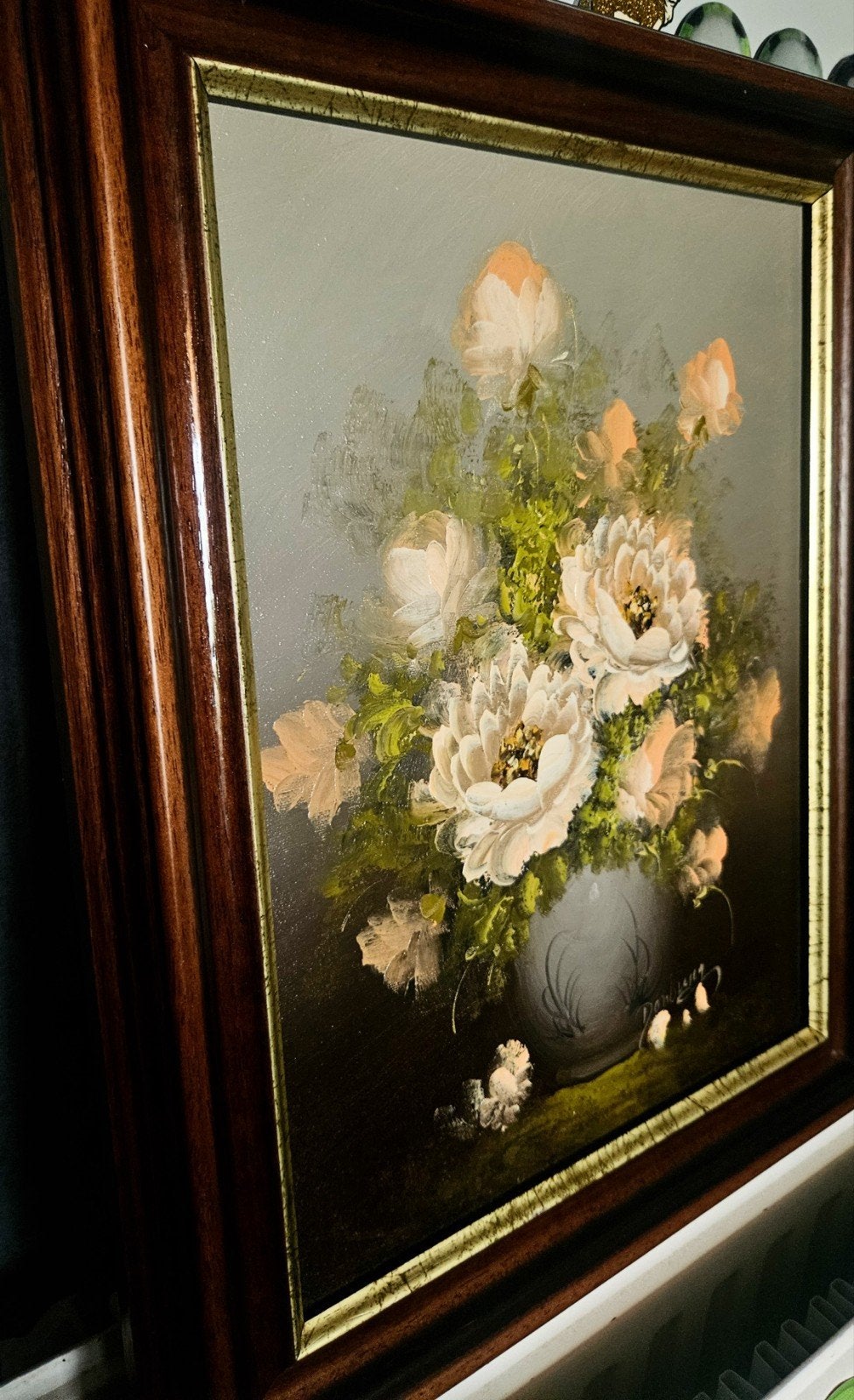 Prachtig Levensecht Bloemen Stilleven Olieverf op Doek 50x40, Ophalen