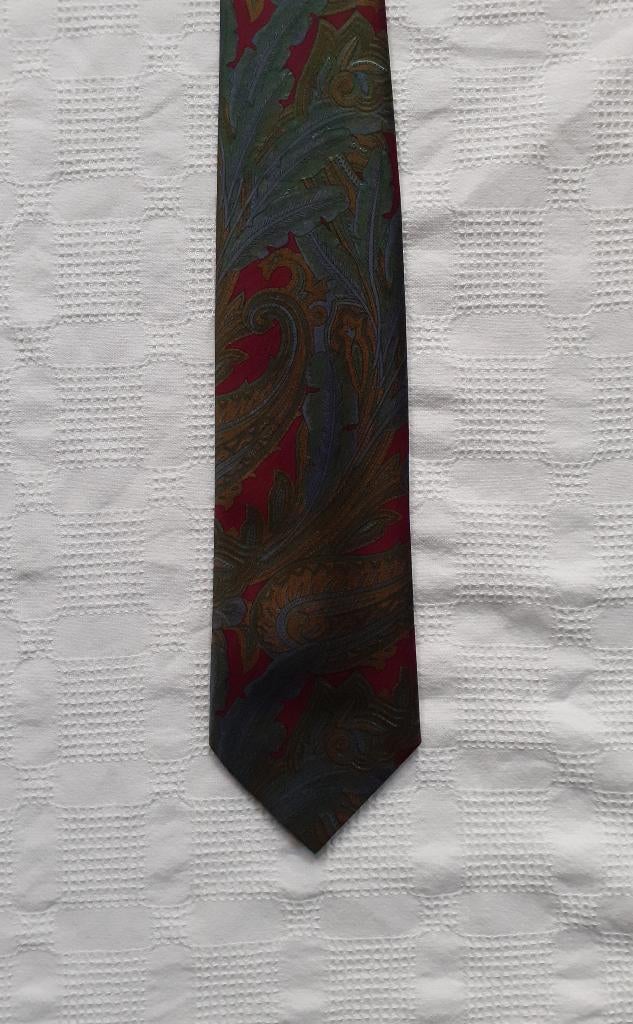 Brede (8 cm) vintage kleurrijke stropdas warme kleuren ZGAN, Ophalen of Verzenden, Zo goed als nieuw, Overige kleuren, Met patroon