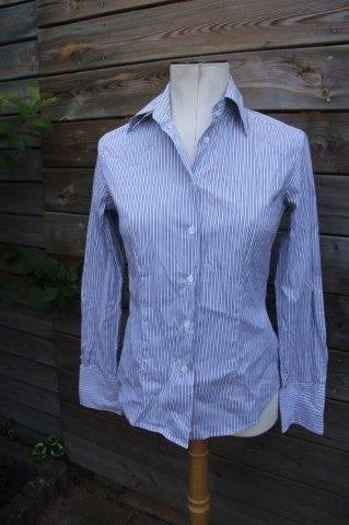 Blouse wit/ grijs Caliban mt 42 Vaste prijs, Wit, Maat 42/44 (L), Ophalen of Verzenden, Zo goed als nieuw