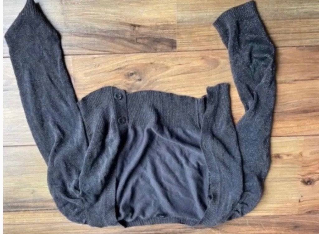 grijs vestje bolero met glitters in maat 134, Ophalen, Gebruikt, Meisje, Trui of Vest