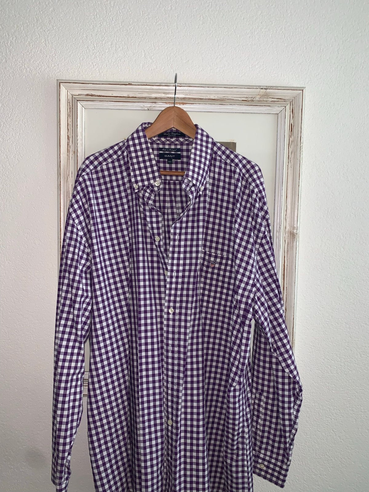GANT Heren Overhemd Paars Geruit 3XL Regular Fit, Ophalen of Verzenden, Zo goed als nieuw, Paars, Overige halswijdtes