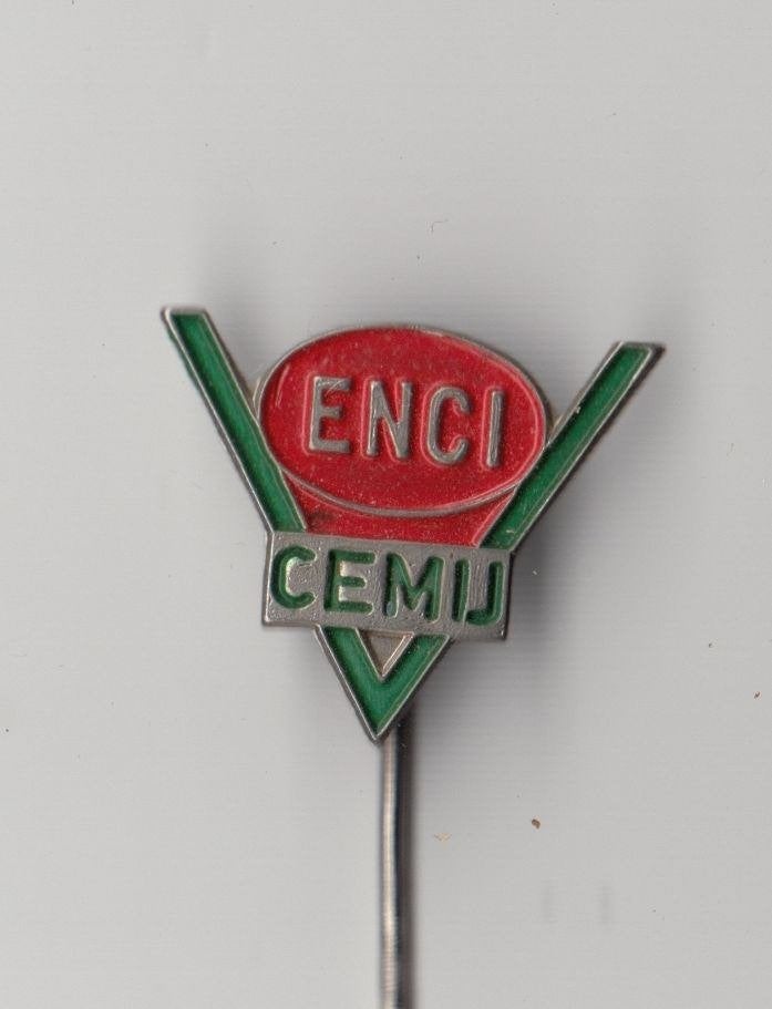 Enci Cemij Maastricht IJmuiden Cement speldje, Gebruikt, Niet vindbaar, Niet vindbaar, Speldje of Pin