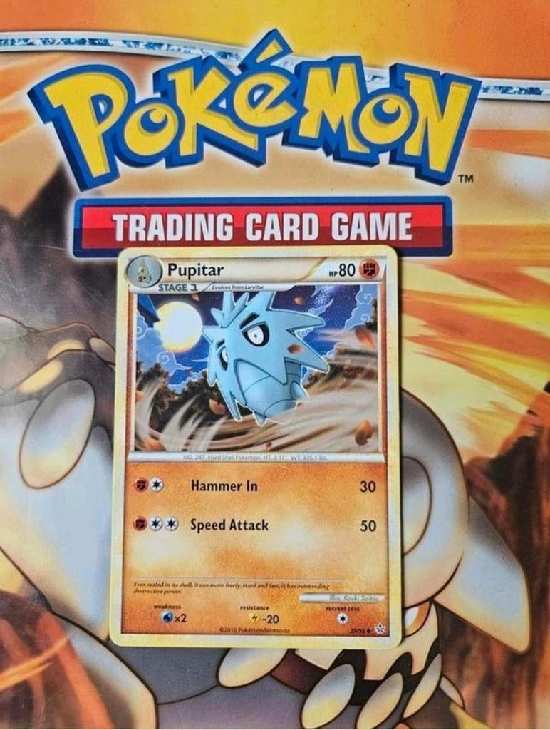 Pupitar 39/95 Heartgold&Soulsilver Unleashed pokemon kaart, Ophalen of Verzenden, Gebruikt, Losse kaart