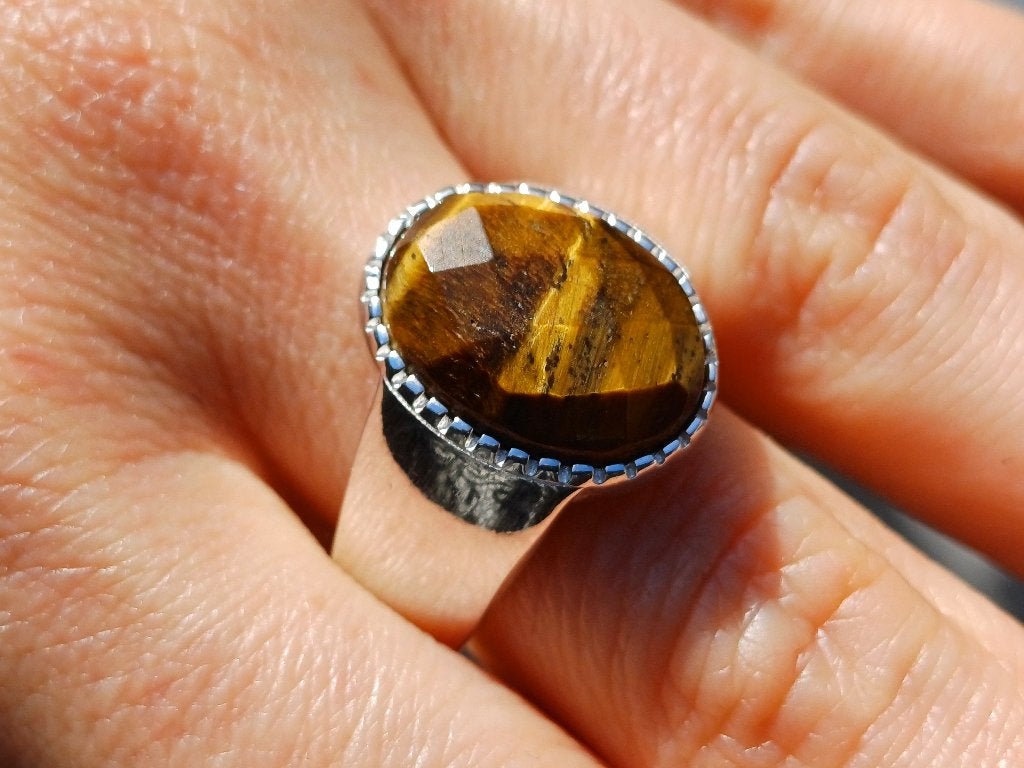 Vanoli 925 zilveren heren ring met tijgeroog maat 21,25, Sieraden, Tassen en Uiterlijk, Vanoli, Amsterdam, Heer, Nieuw