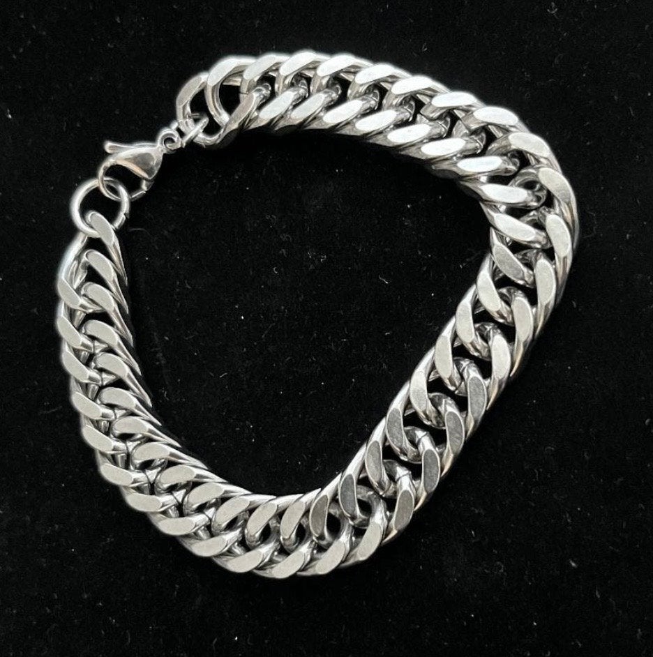 Massief Titanium Armband - 21 cm Brede Schakel Nieuw, Ophalen of Verzenden, Nieuw, Zilver, Overige materialen