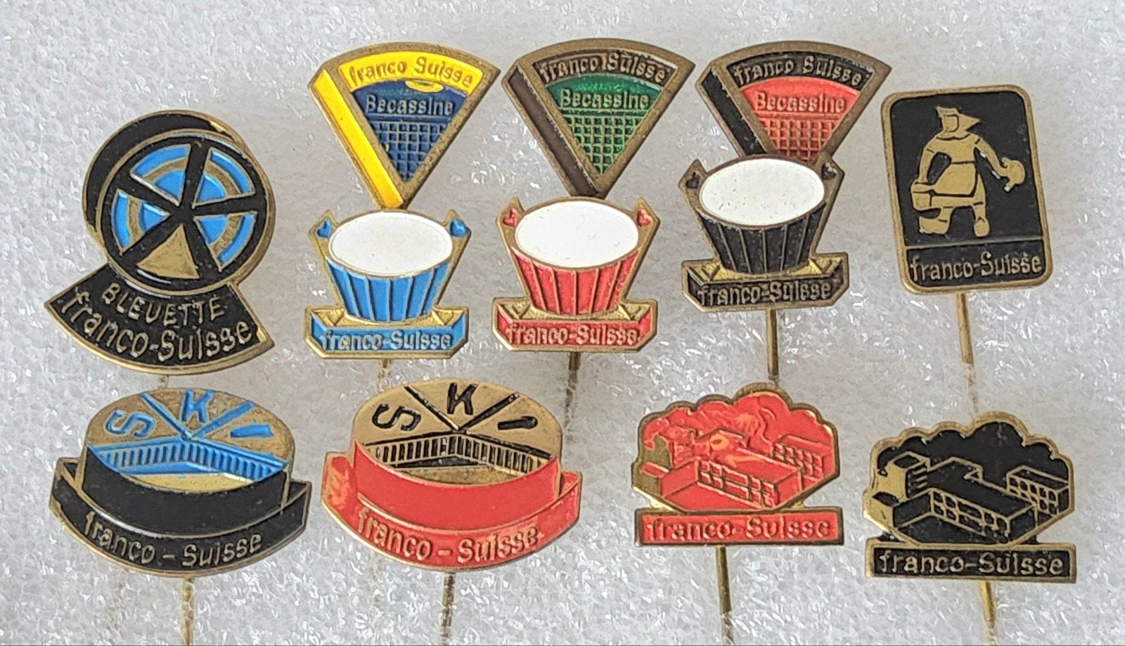 12 Vintage Franco-Suisse Speldjes - Diverse Ontwerpen, Ophalen of Verzenden, Gebruikt, Overige onderwerpen