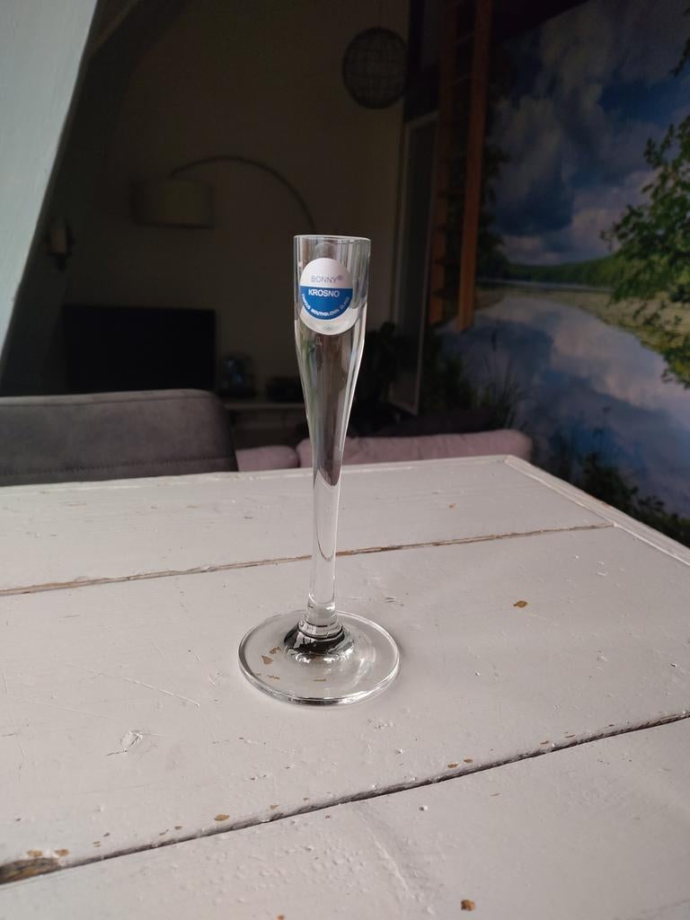 Glazen kandelaar - Bonny Krosno, Overige materialen, Wit, Nieuw, Ophalen of Verzenden