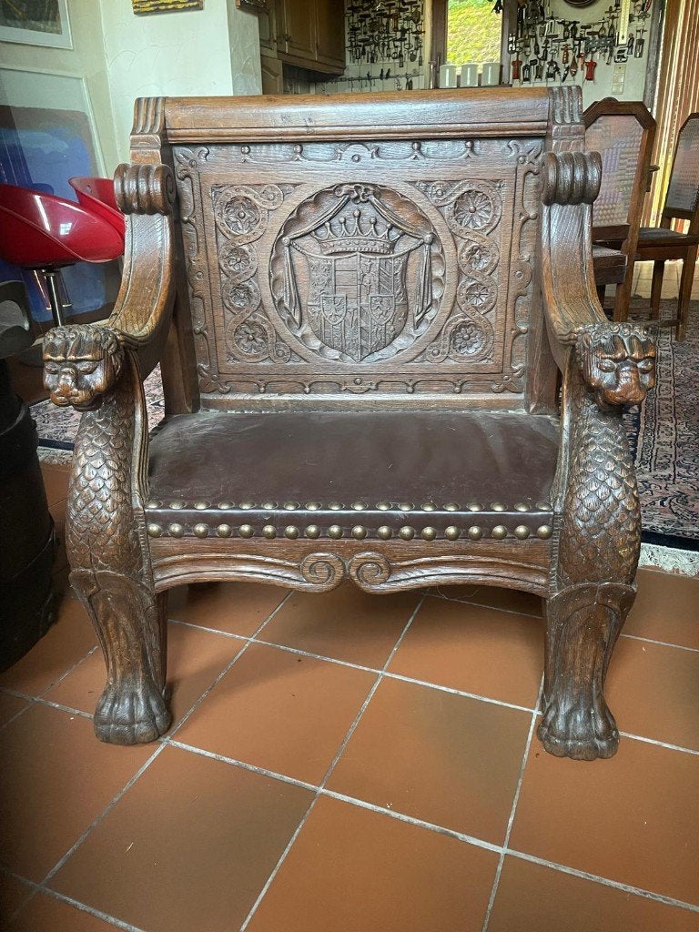 Kasteelstoel, Antiek en Kunst, Antiek | Meubels | Stoelen en Banken, Ophalen