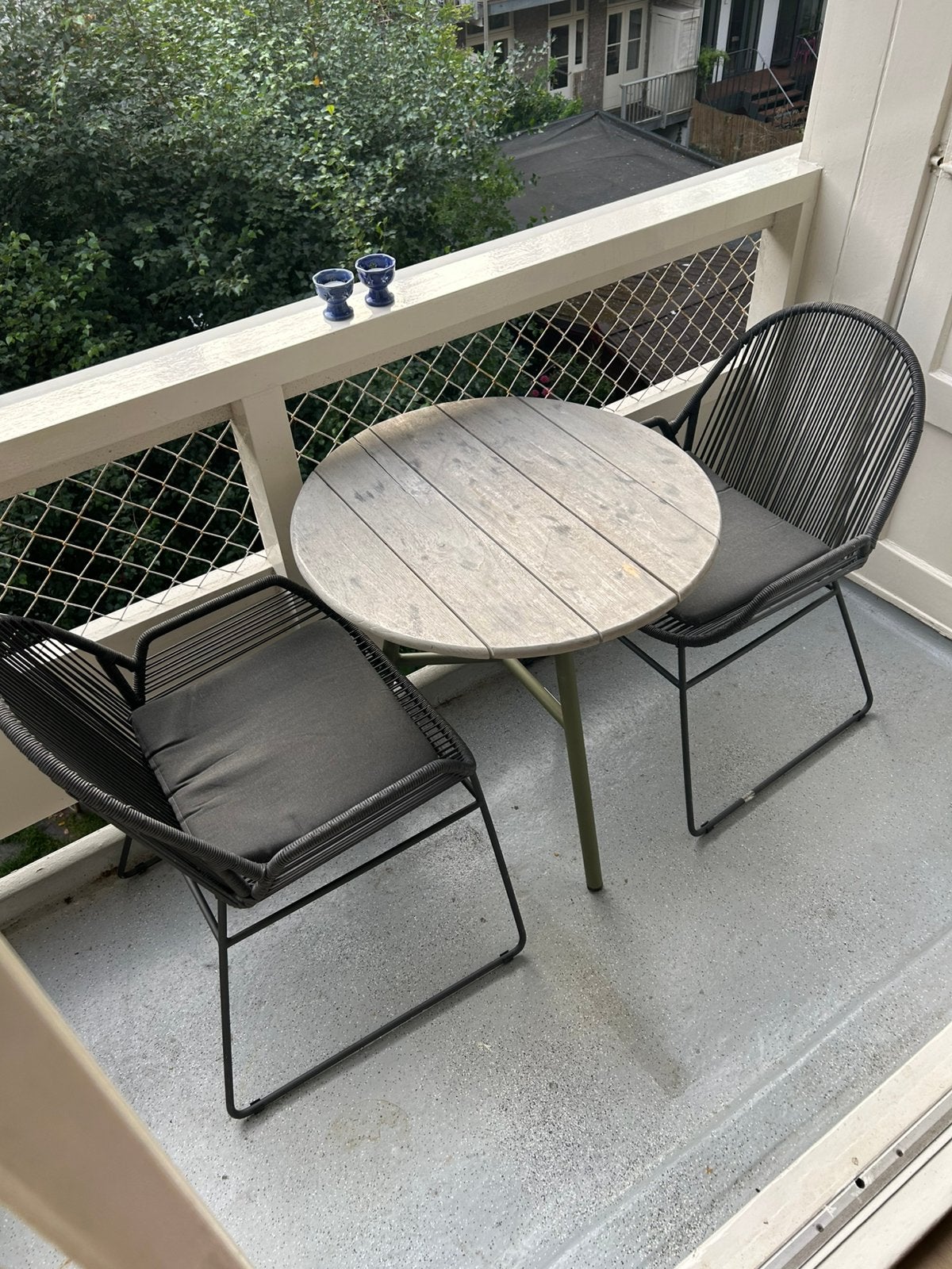 Hoogwaardige tuinset Arda Moss tafel & Borek Silves stoelen, Tuin en Terras, Ophalen, Teakhout, Zo goed als nieuw, Stoel