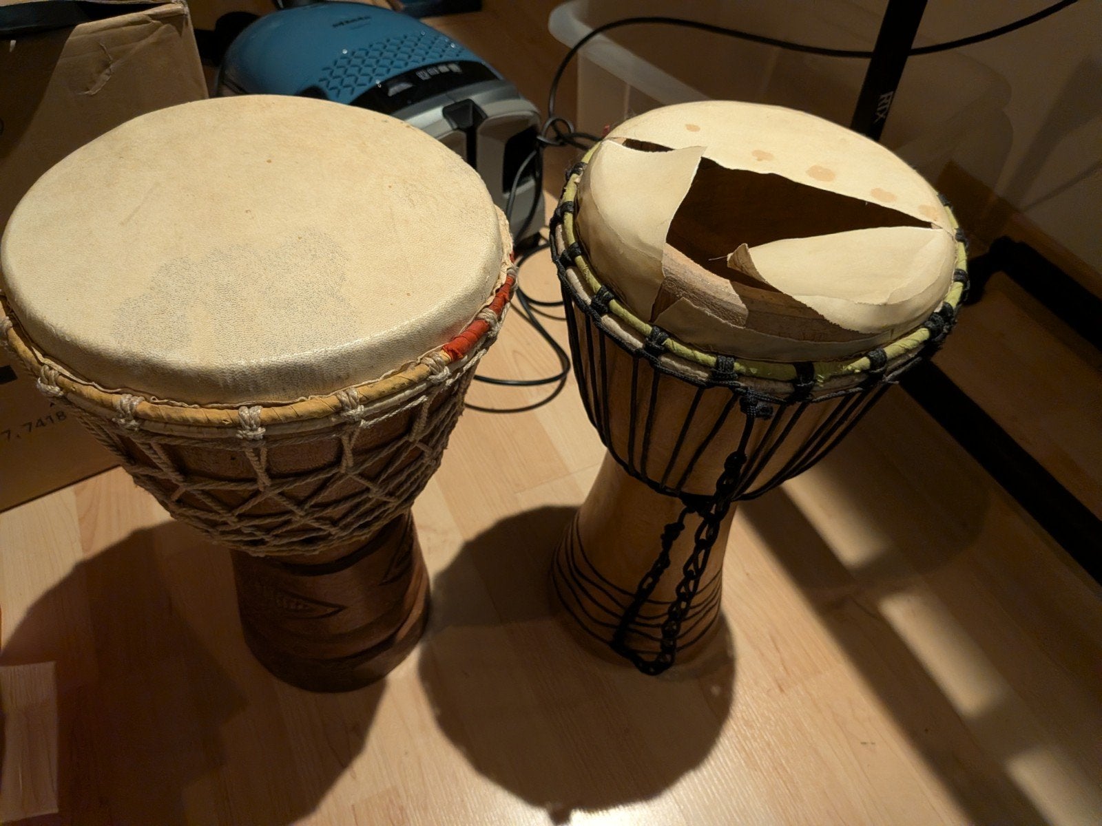Kleine djembés - Set van 2 percussie-instrumenten, Ophalen of Verzenden, Gebruikt, Trommel