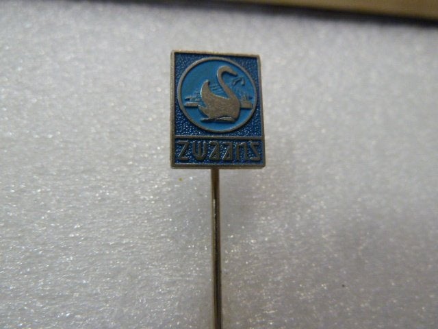 Vintage Zuzzis Zwaan Speldje - Blauw Emaille, Verzamelen, Ophalen of Verzenden, Gebruikt, Dier of Natuur, Speldje of Pin