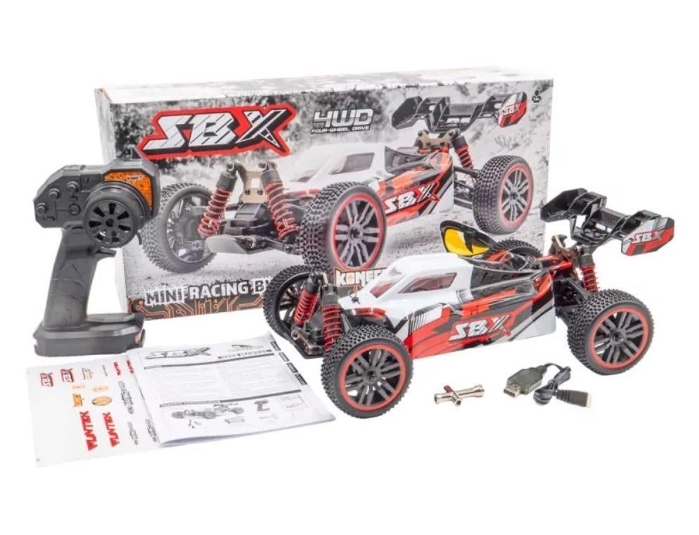 Funtek SBX Buggy 1/12e XL Rood / zwart met accu en lader, Ophalen of Verzenden, Nieuw, Overige schalen, Auto offroad