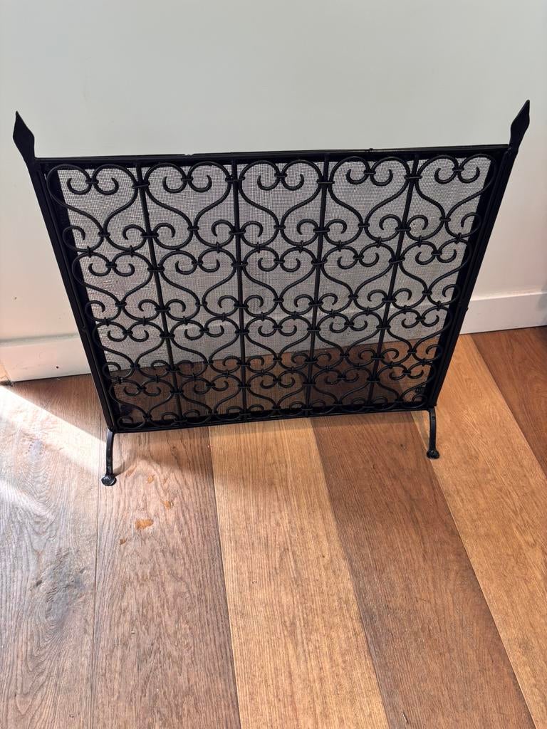 Gietijzeren Haardscherm Frans Antiek Stijl 72 bij 72cm, Ophalen of Verzenden, Gebruikt, Overige soorten