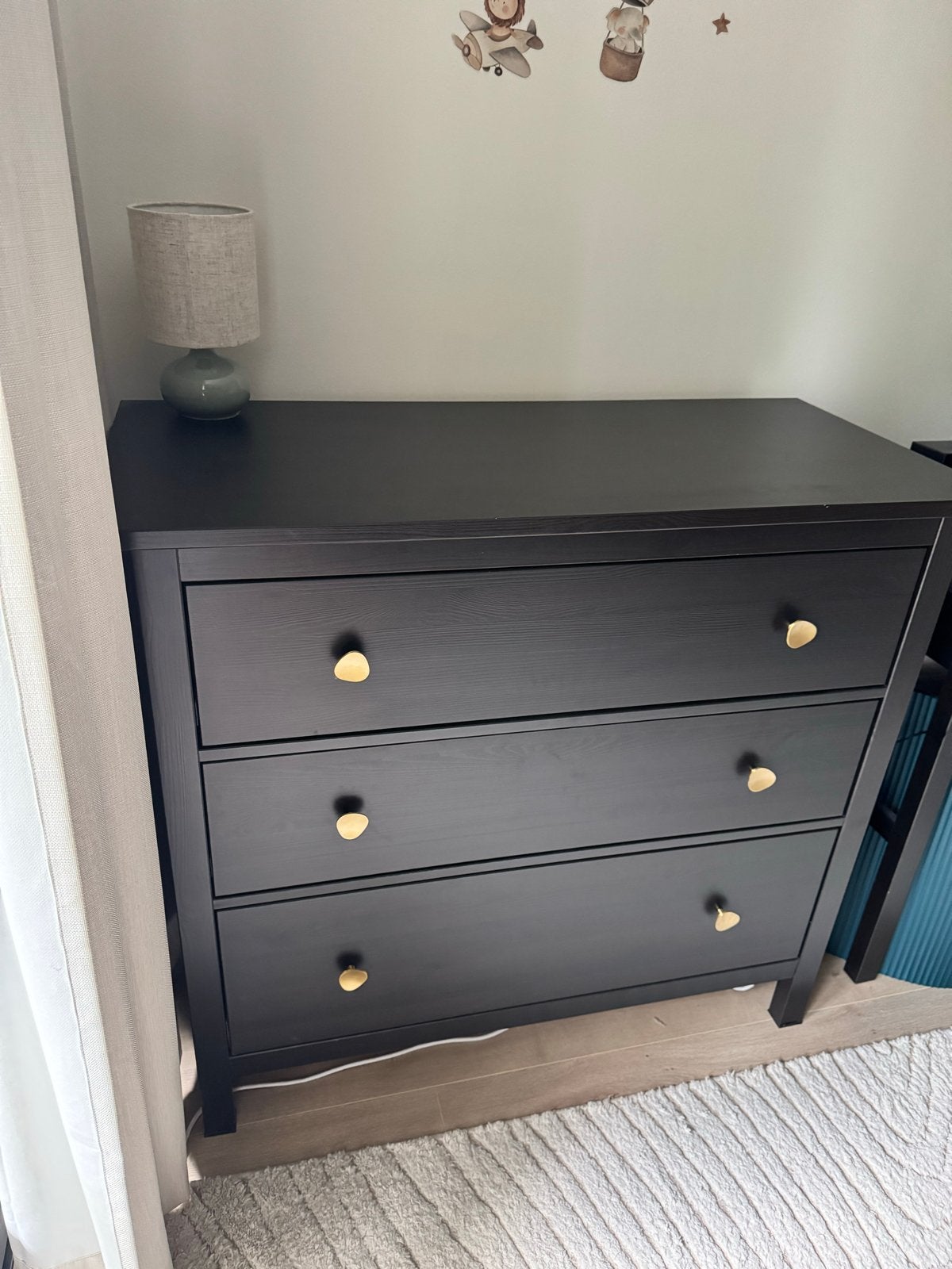 IKEA Hemnes Ladekast Zwart - 108x96 cm, Ophalen, Gebruikt, 100 tot 150 cm