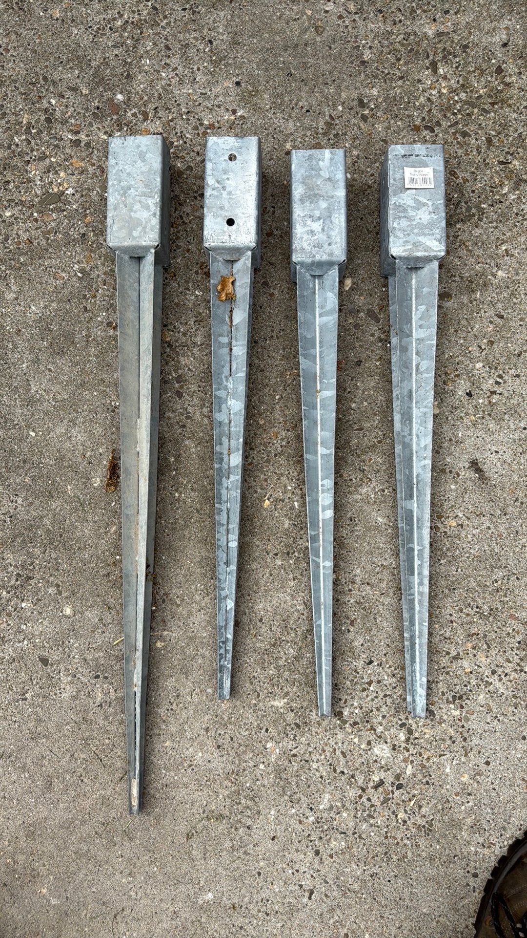 4x Gegalvaniseerde Paalpunten 71x71x750mm - Nieuw, Tuin en Terras, Palen, Balken en Planken, Ophalen, Nieuw, Minder dan 180 cm