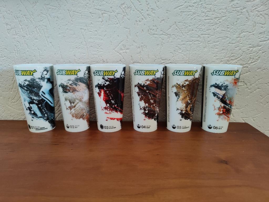 Complete set Star Wars plastic bekers 2015 Subway, Ophalen of Verzenden, Nieuw, Actiefiguurtje