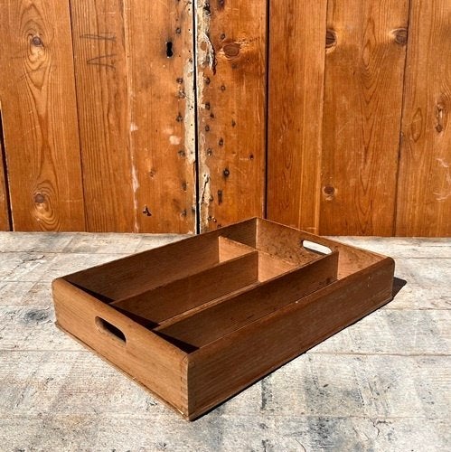 Bestekbak kistje hout bestek 34,5 x 25 x 6,5 cm origineel, Antiek en Kunst, Curiosa en Brocante, Ophalen of Verzenden