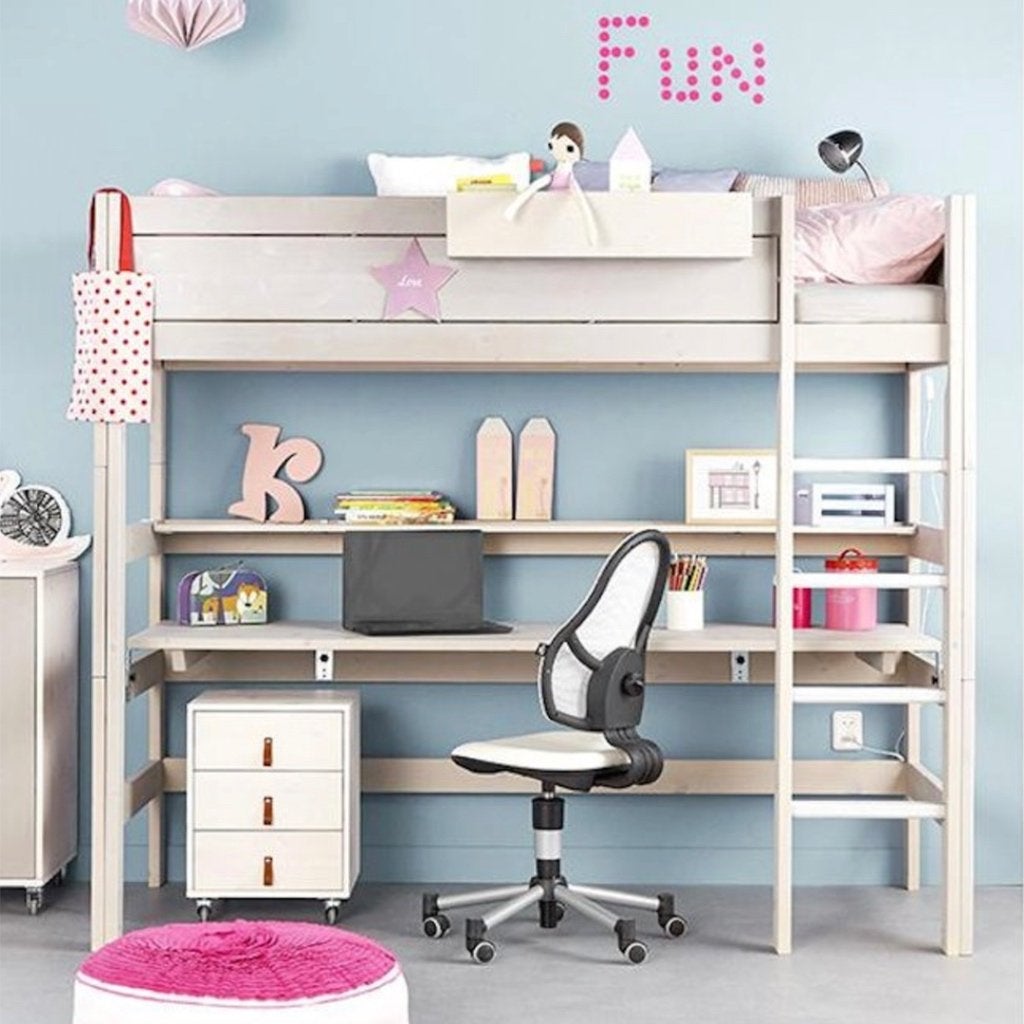 LIFETIME HOOGSLAPER XL WHITEWASH INCL ALLE ACCESSOIRES!, Ophalen, Eenpersoons, 160 tot 180 cm, Zo goed als nieuw