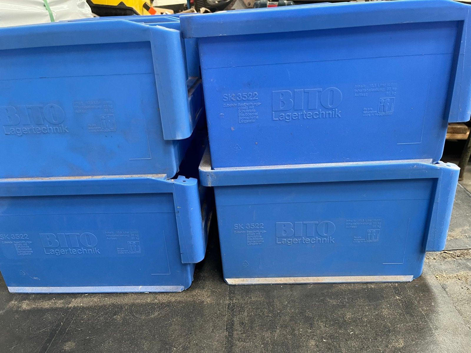12x BITO Lagertechnik magazijnbakken / opbergbakken, Gebruikt, Minder dan 50 cm, Ophalen of Verzenden, Minder dan 40 cm