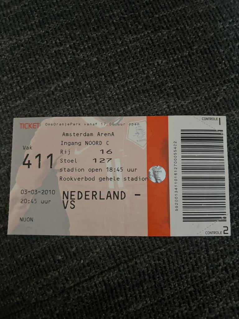 Nederland - USA voetbal ticket 03-03-2010, Ophalen of Verzenden, Overige binnenlandse clubs, Overige typen