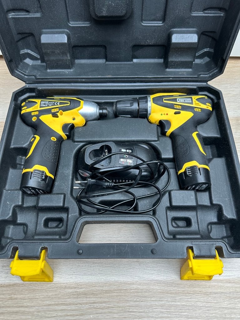 DW Power Tools 18V Li-ion accuboormach + slagschroevendr set