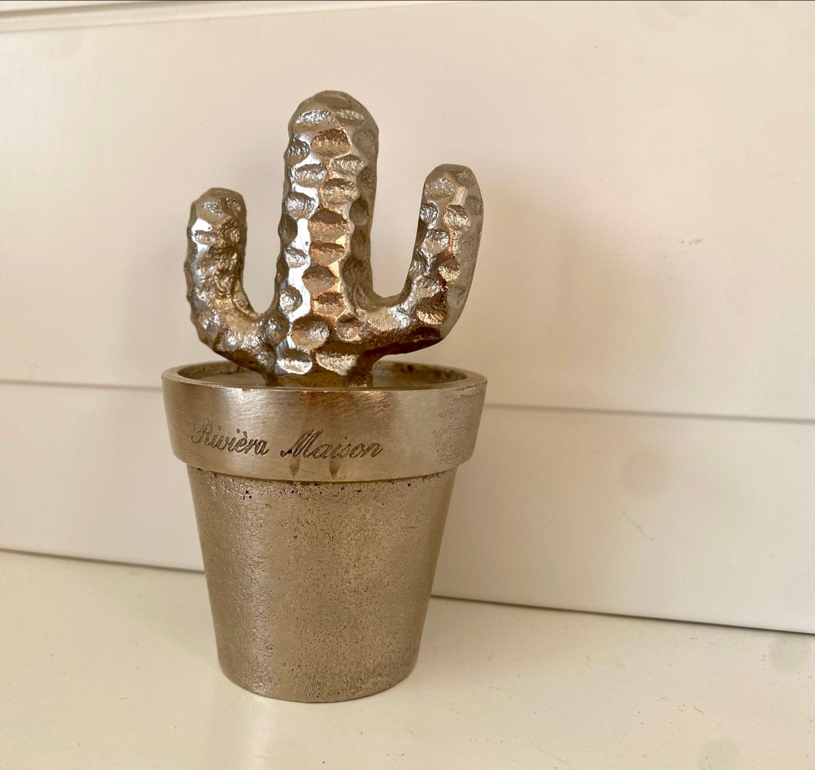 Riviera Maison Cactus Decoratie - Zo goed als nieuw, Ophalen of Verzenden, Zo goed als nieuw, Zilver, Metaal