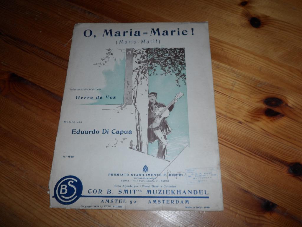 O maria marie - o sole mio - mijn zonne - e. Di capua, Zang, Gebruikt, Ophalen of Verzenden, Artiest of Componist