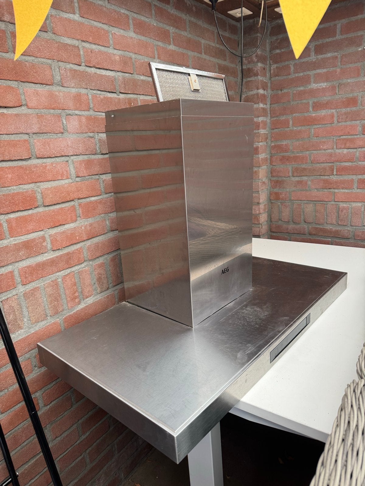 AEG DBB5960HM Wandschouwkap - Roestvrij staal, Ophalen, Gebruikt, Wandschouwkap, 600 tot 800 m³ per uur