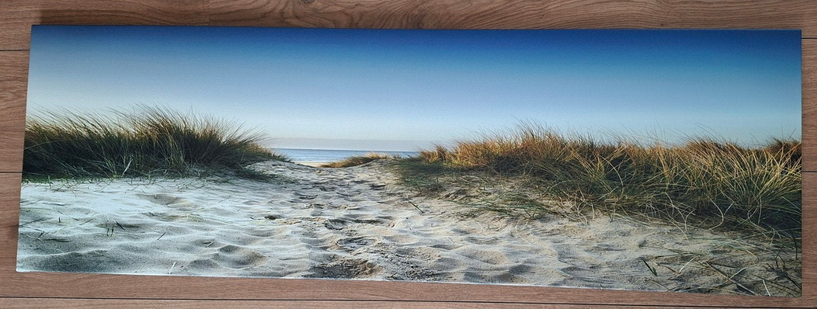 Canvas foto duinlandschap strand en zee, Ophalen, Zo goed als nieuw, Schilderij, 100 tot 125 cm