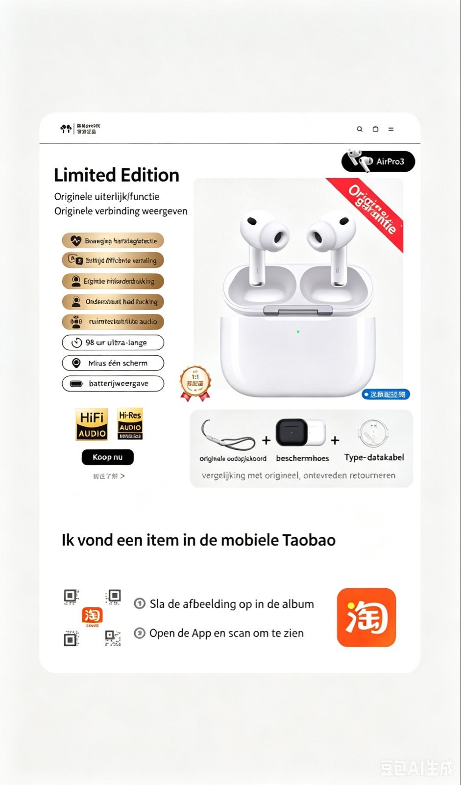 AirPro3 Oordopjes met Hartslagmeting en ANC - Nieuw!