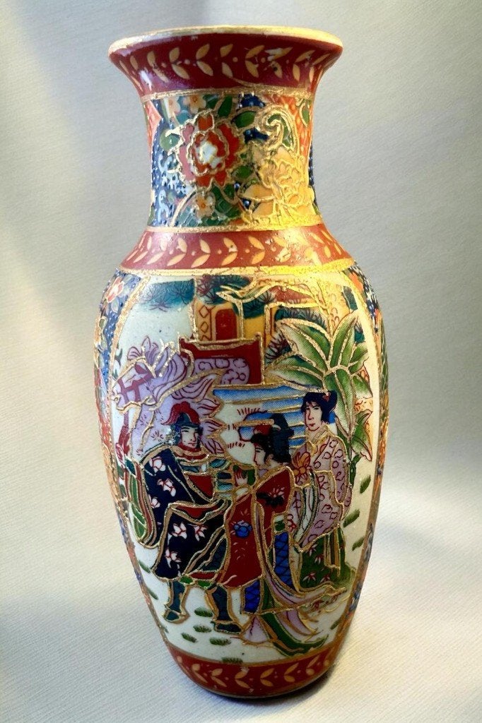 Oosterse Satsuma porseleinen vaas, Antiek en Kunst, Ophalen of Verzenden
