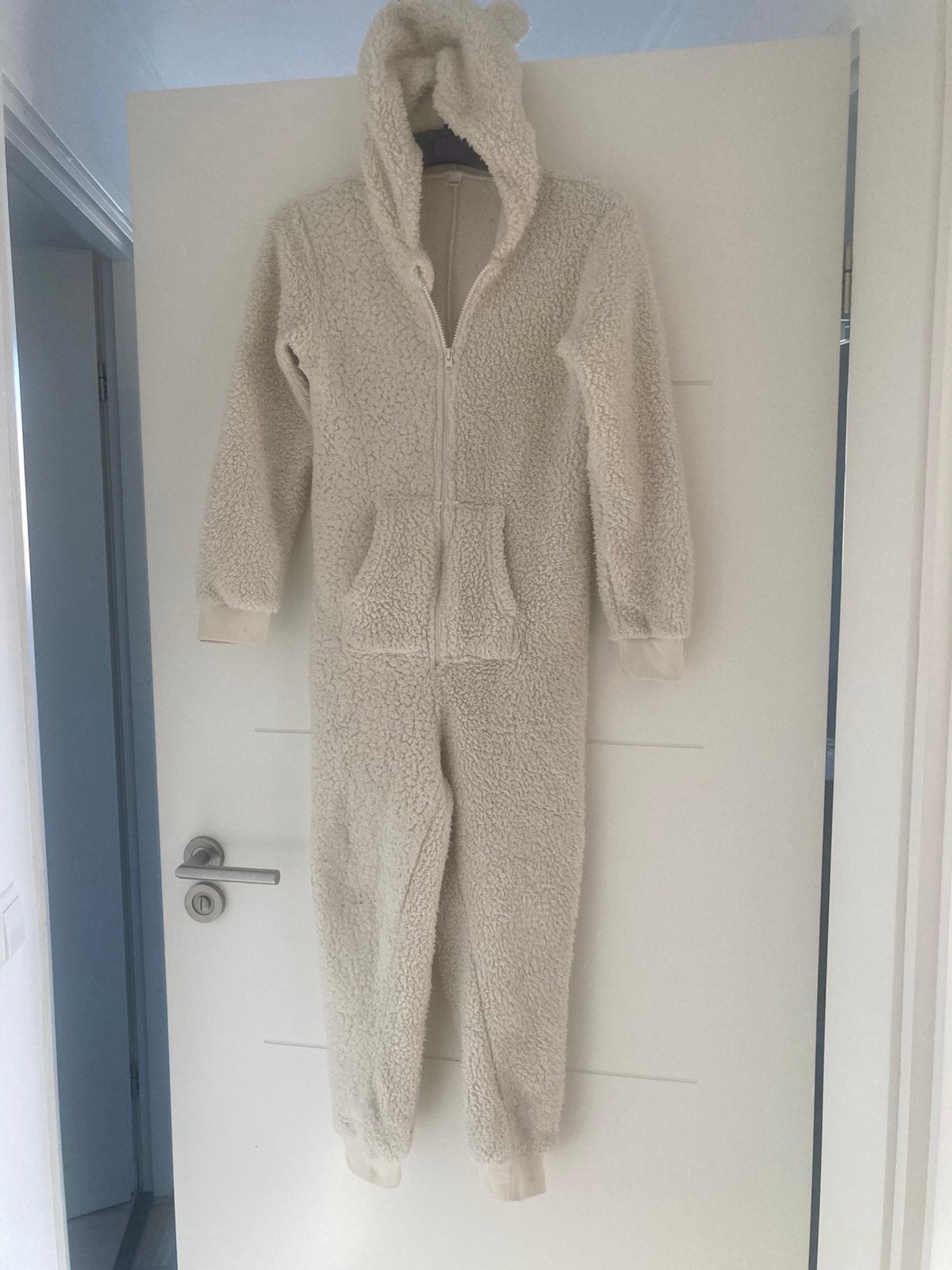 Onesie pak schaap wit zacht wit maat 134/140 herdertjestocht, Ophalen of Verzenden, Zo goed als nieuw, Jongen of Meisje
