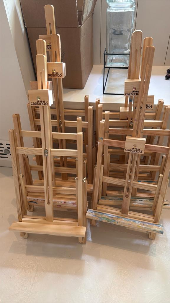 Crelando Tafel Schilderezels - Set van 8 stuks, Ophalen, Gebruikt, Ezel