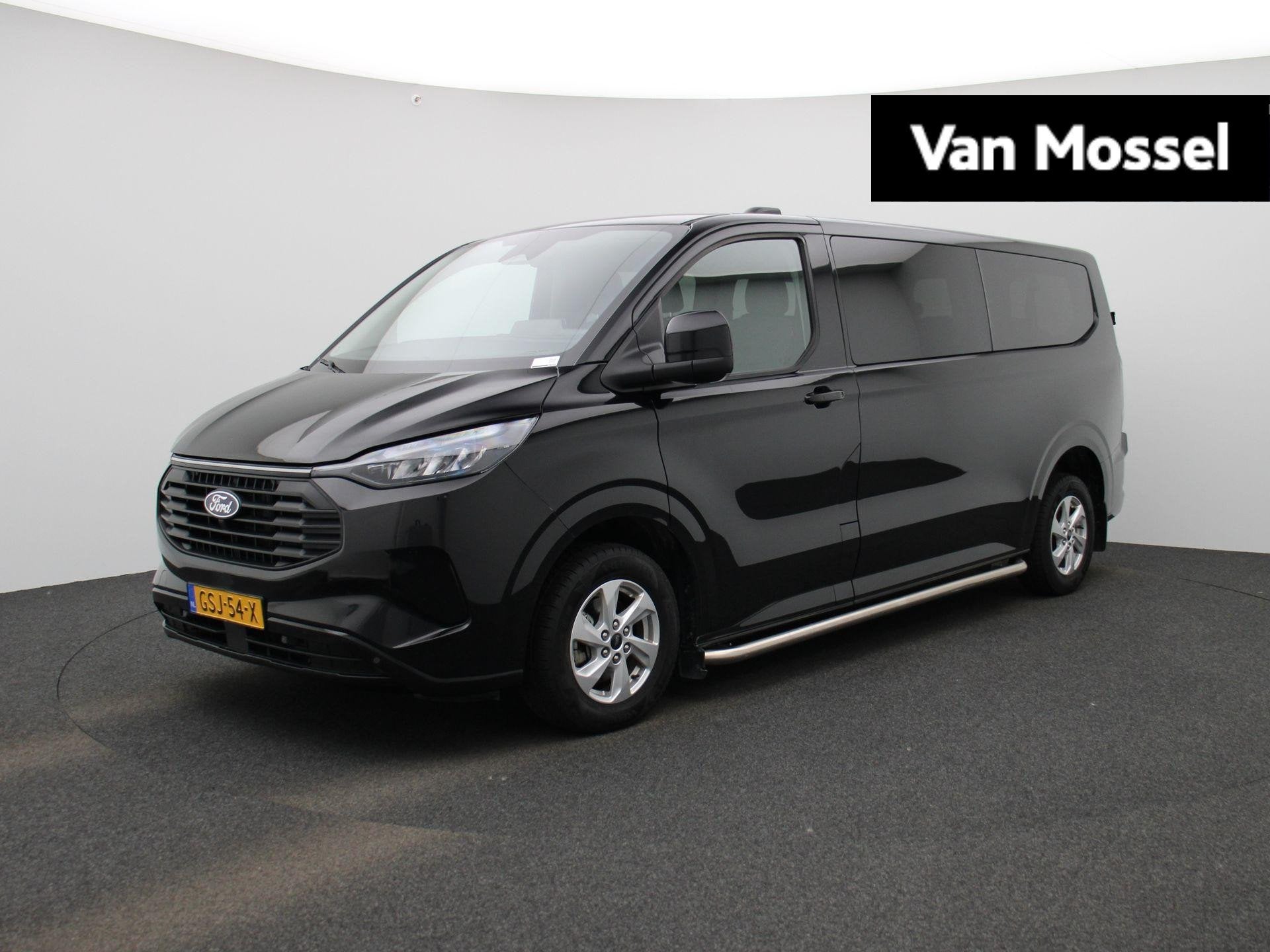 Ford Transit Custom 340 2.5 PHEV L2H1 Limited | 9 persoons |, Auto's, Gebruikt, Euro 6, Zwart, Bedrijf