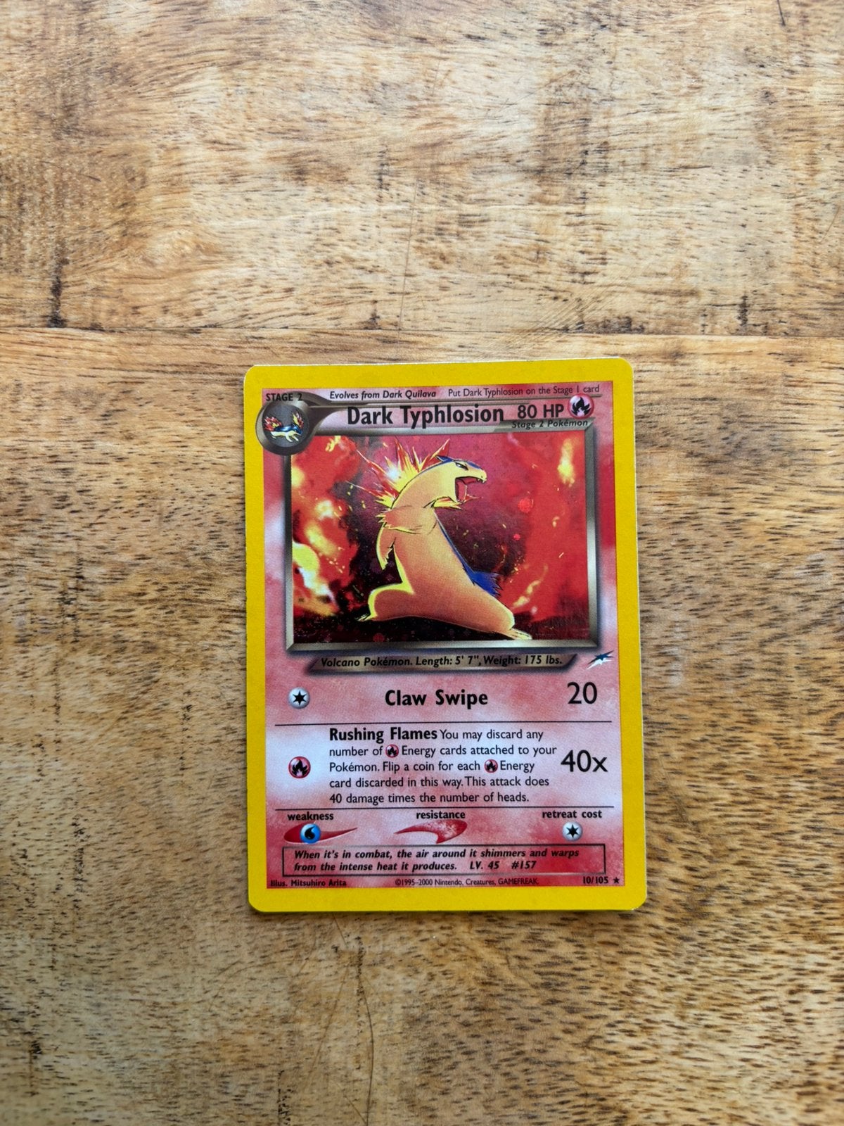 Pokémon Dark Typhlosion 10/105 Neo Destiny Holo Engels, Ophalen of Verzenden, Zo goed als nieuw